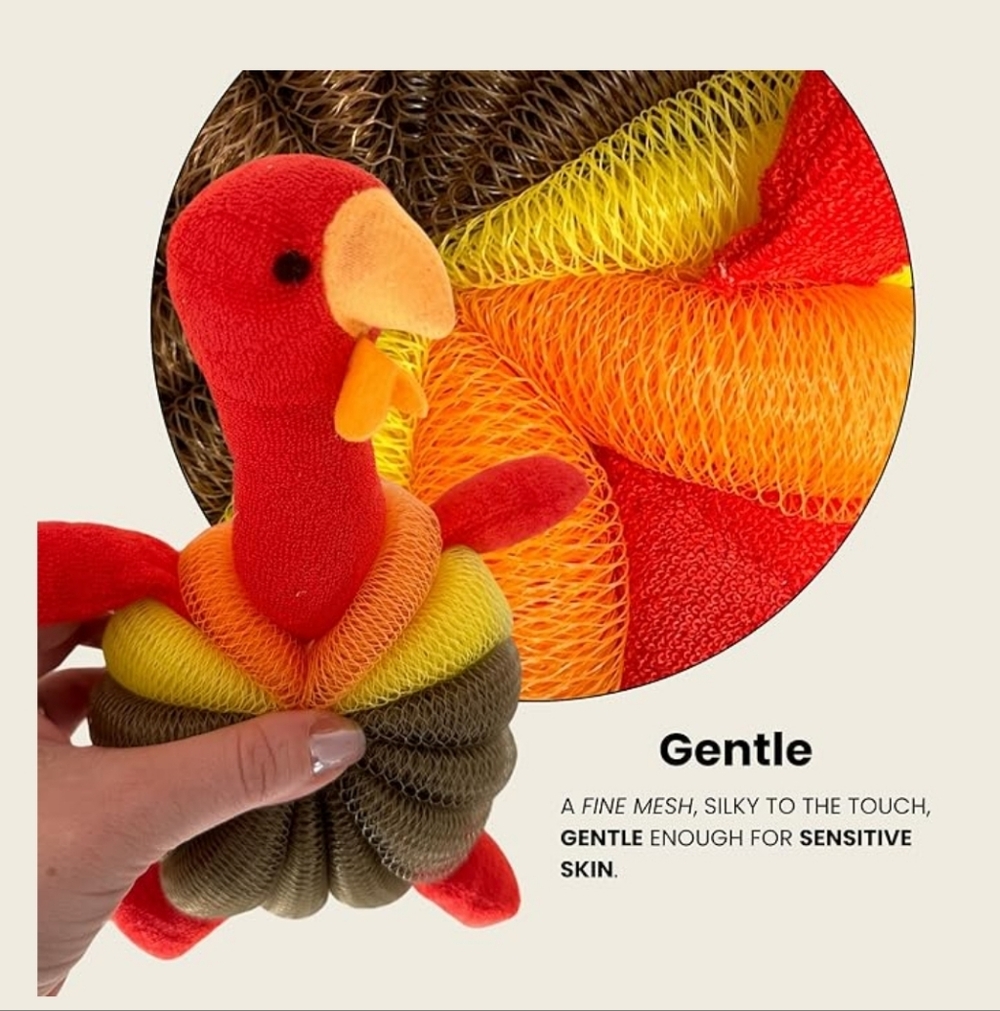 Novelty Turkey Rare Body Sponges Set of 2 Cute Novelty Scrubber Mother's Day New